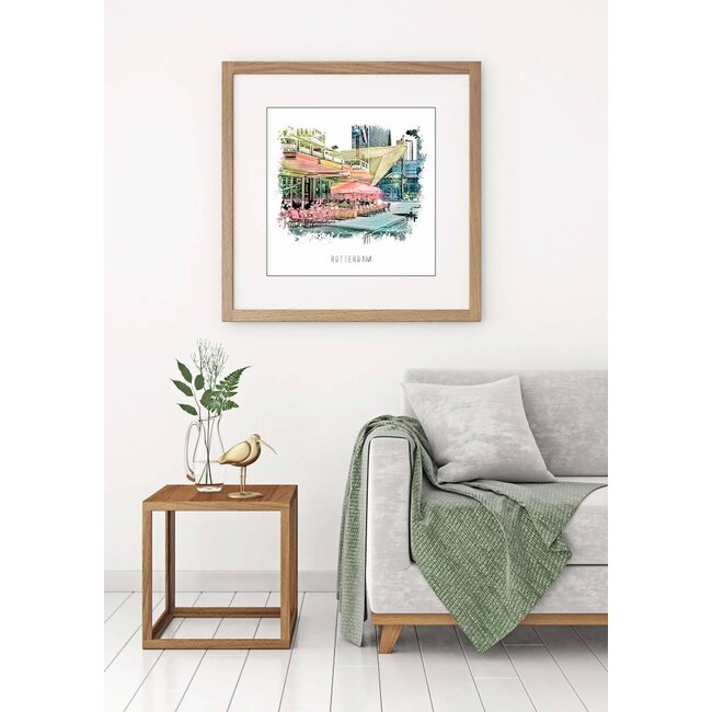 Café Engels - Rotterdam | Vintage poster | 30x30 cm