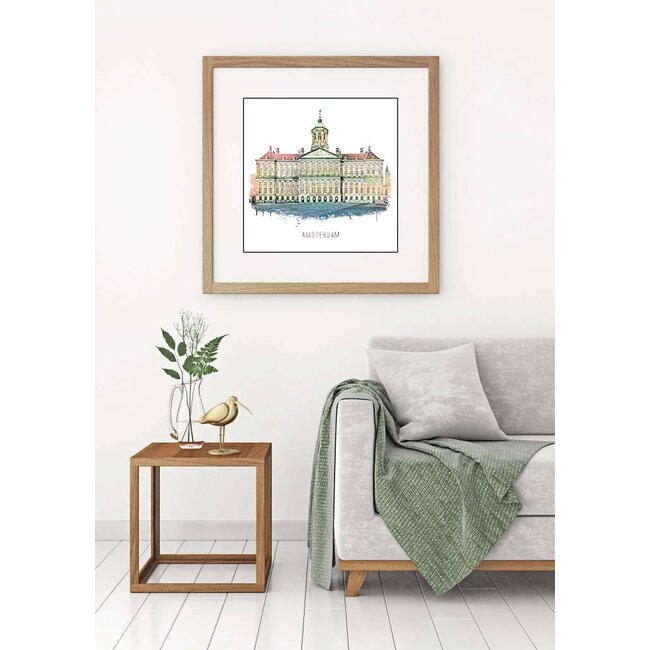 Amsterdam poster | Paleis | vintage | 30x30
