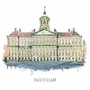 Ben Kleyn Amsterdam poster | Paleis | vintage | 30x30