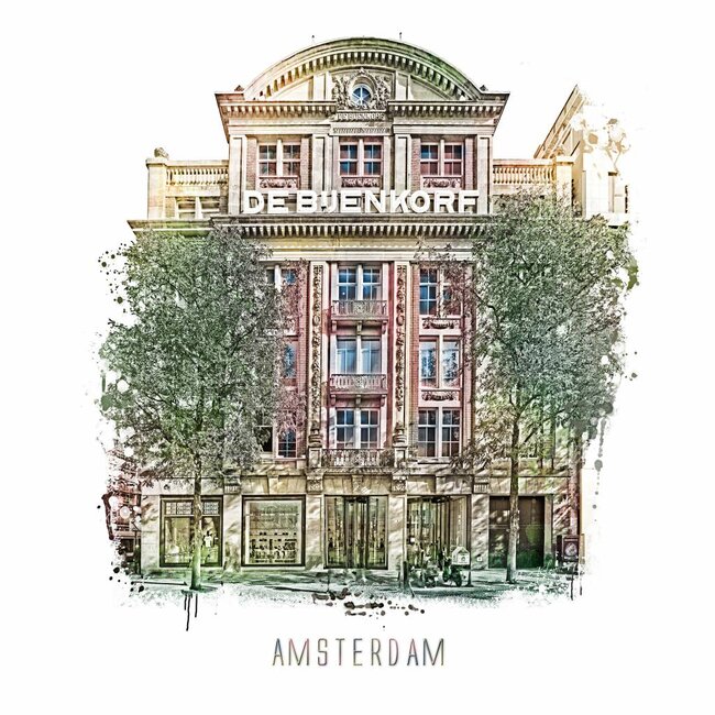 Amsterdam poster | Bijenkorf | vintage | 30x30