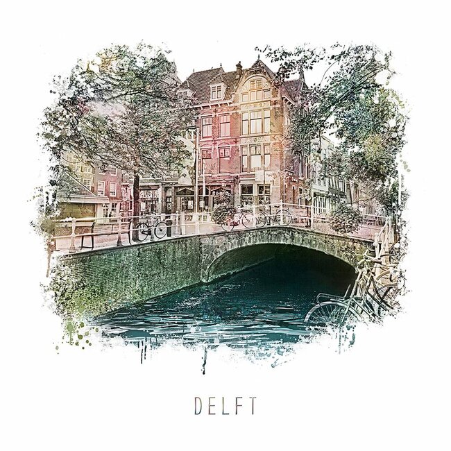 Delft 1 - vintage poster 30x30