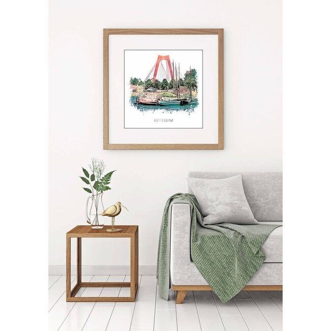 Rotterdam poster | Willemsbrug | vintage poster | 30x30