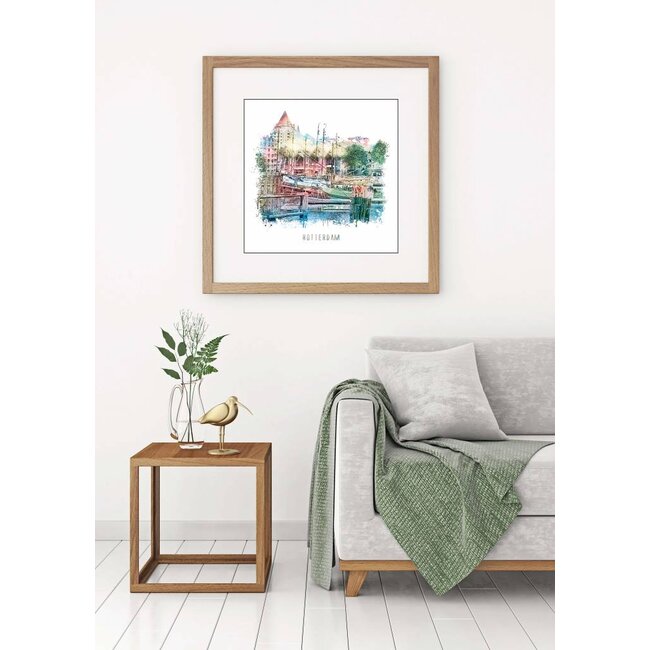 Rotterdam poster | Oude haven | vintage poster | 30x30