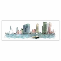 Rotterdam Skyline en Watertaxi | Vintage print