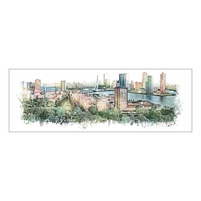Rotterdam vanaf de Euromast | Vintage print
