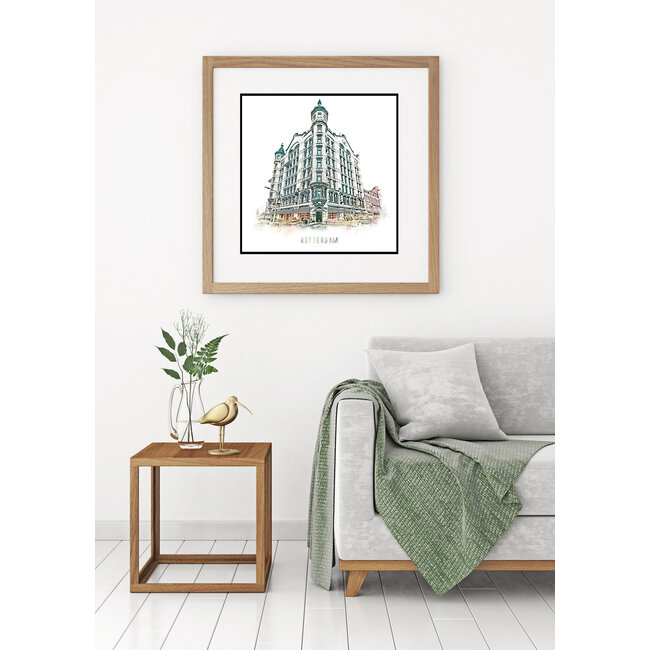 Witte Huis - Rotterdam | Vintage poster | 30x30 cm