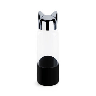 Balvi Glazen waterfles - 350ml zwart