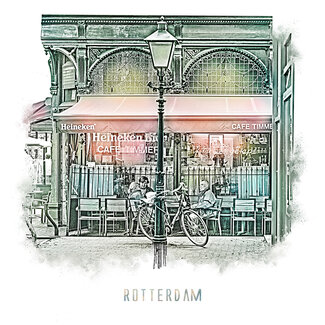 Café Timmer - Rotterdam | Vintage poster | 30 x 30cm