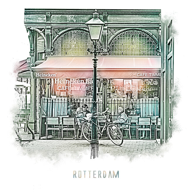 Café Timmer - Rotterdam | Vintage poster | 30 x 30cm