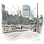 Coolsingel tram - Rotterdam | Vintage poster | 30x30 cm