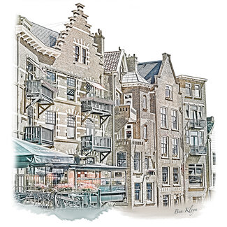 Delfshaven 3 - Rotterdam | Vintage poster | 30 x 30 cm