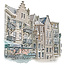 Delfshaven 3 - Rotterdam | Vintage poster | 30 x 30 cm