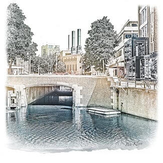 Hoogstraat - Rotterdam | Vintage poster | 30 x 30cm