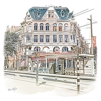 West-Kruiskade - Rotterdam | Vintage poster | 30x30 cm