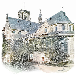 Laurenskerk - Rotterdam | Vintage poster | 30 x 30 cm