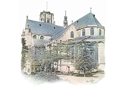 Ben Kleyn Laurenskerk - Rotterdam | Vintage poster | 30 x 30 cm