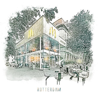 Mc Donalds - Rotterdam | Vintage poster | 30 x 30 cm