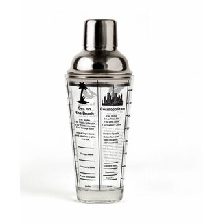 Kikkerland Cocktail shaker met recepten