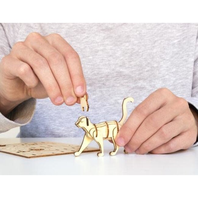 Kikkerland 3D houten puzzeltje kat