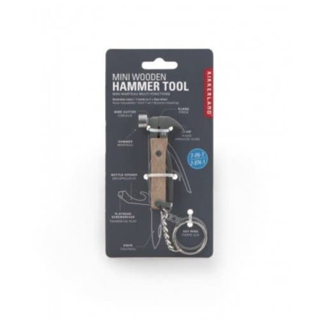 Kikkerland Houten Mini Gereedschappen Tool - Sleutelhanger