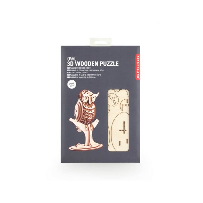 Kikkerland 3D houten puzzel van een uil