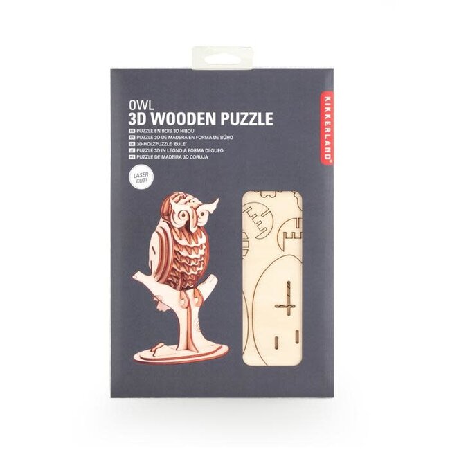 Kikkerland 3D houten puzzel van een uil