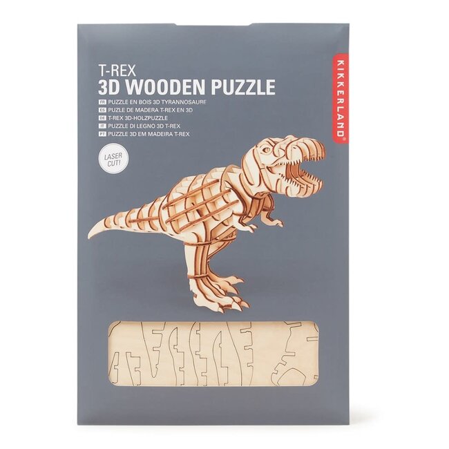 Kikkerland 3D T-Rex houten puzzel