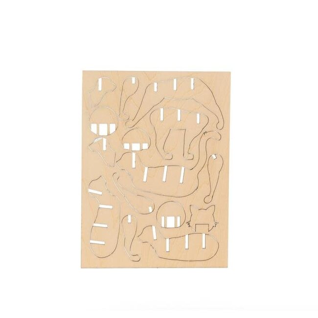 Kikkerland 3D houten puzzeltje kat