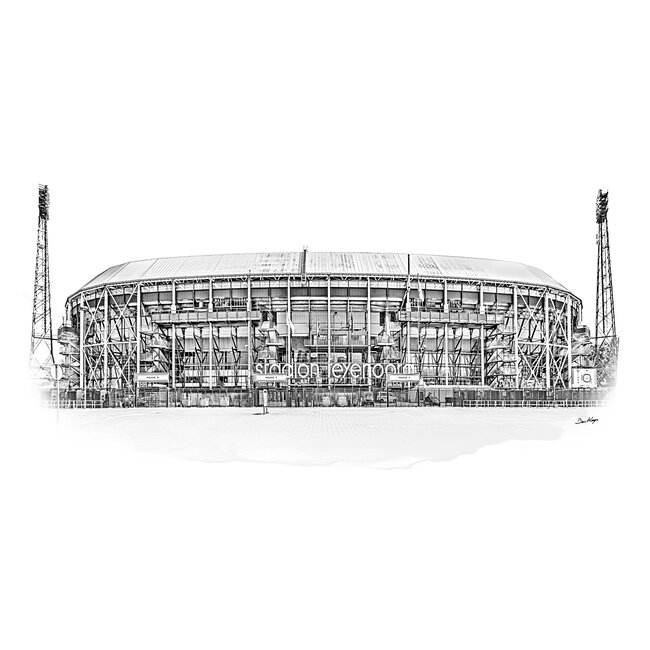 Rotterdam | Poster | De Kuip | Vintage zwart wit | 70x50