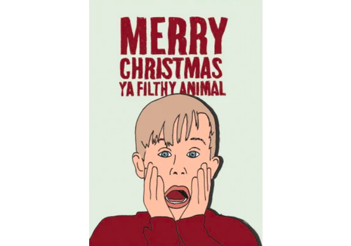 Kaart Blanche Merry Christmas ya filthy animal - Home Alone