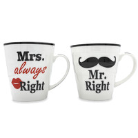 Set bekers -  Mr. Right & Mrs. Always right