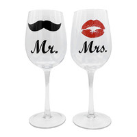 Wijnglazen set - Mr & Mrs