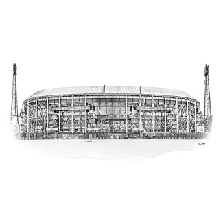 De Kuip - Rotterdam | Vintage zwart-wit | 40x30 cm