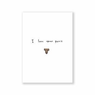 Eatmielies Kaart - I love your penis (brown)