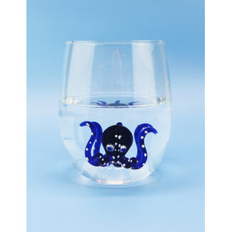 Waterglas met octopus