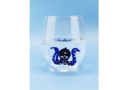 Waterglas met octopus