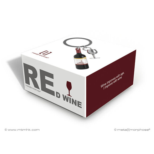 Sleutelhanger Wijnfles met glas