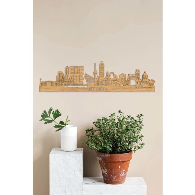 Cityshapes Detail skyline Rotterdam eiken 90cm