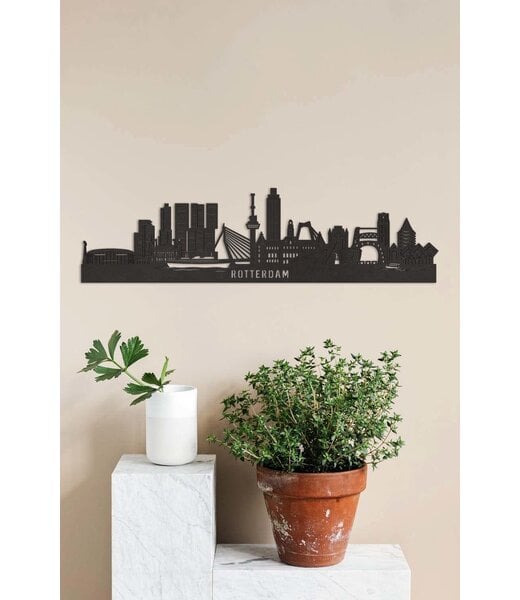 Cityshapes Detail skyline Rotterdam zwart MDF 60cm