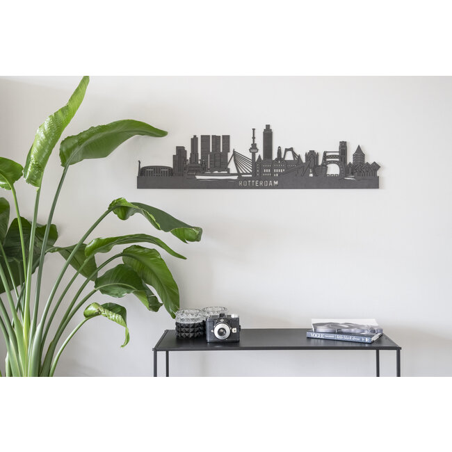 Cityshapes Detail skyline Rotterdam zwart MDF 60cm
