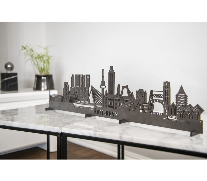 Detail skyline Rotterdam zwart MDF 60cm