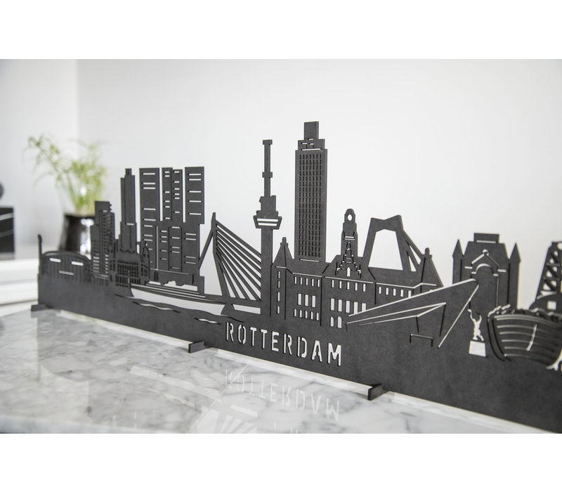 Detail skyline Rotterdam zwart MDF 60cm