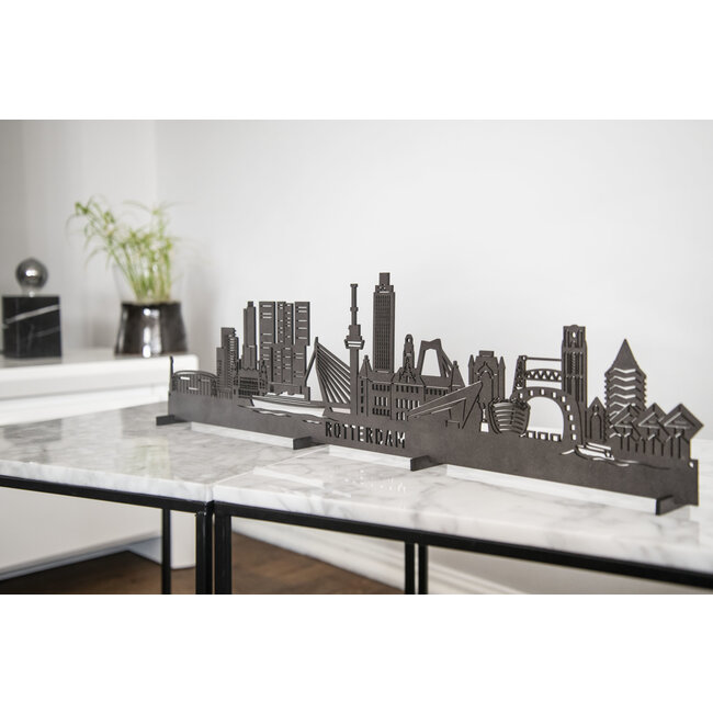 Cityshapes Detail skyline Rotterdam - zwart MDF 90cm