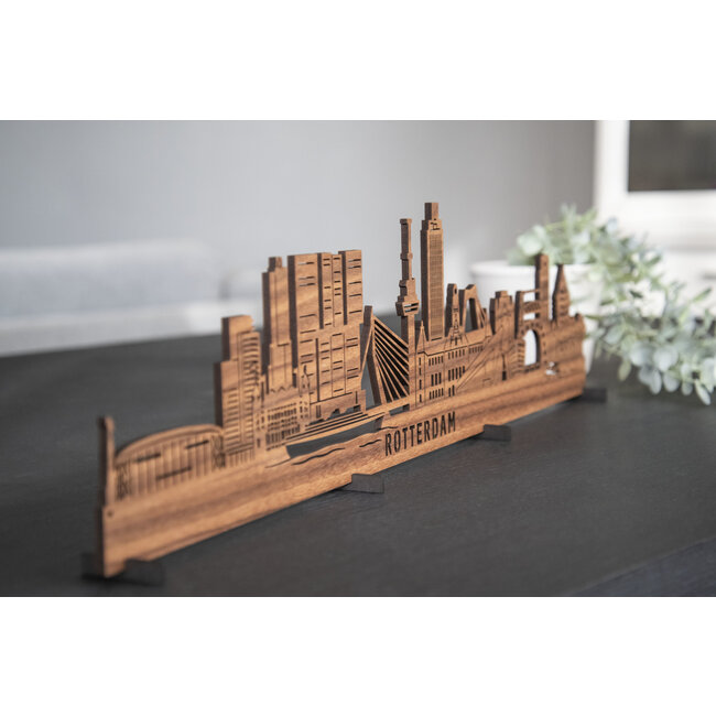 Cityshapes Detail skyline Rotterdam - noten 90cm
