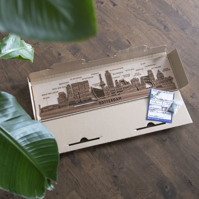 Cityshapes Detail skyline Rotterdam - noten 90cm