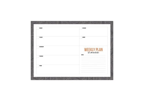 Noteblock Weekly Planner Grey Leaves