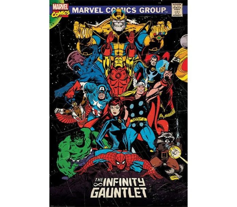 Marvel Retro Poster -  The Infinity Gauntlet