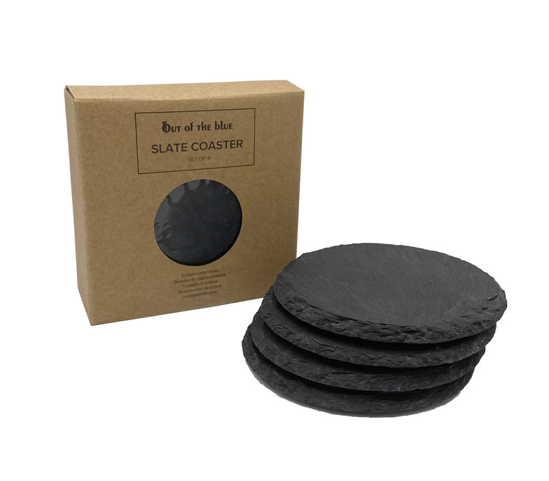 Stenen onderzetters rond (4st.) | Slate Coasters