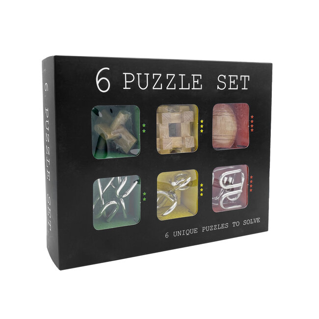 Invotis Hout en metalen puzzel set van 6