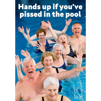 Hands up in the pool